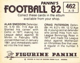 1981-82 Panini Football 82 (UK) #462 Craig Paterson / Alan Sneddon Back