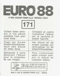 1988 Panini UEFA Euro 88 #171 Steve Hodge Back