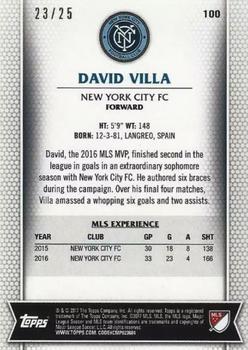 2017 Topps MLS - Orange #100 David Villa Back