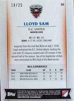 2017 Topps MLS - Orange #30 Lloyd Sam Back