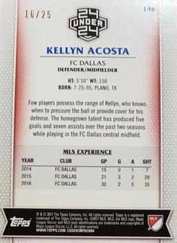 2017 Topps MLS - Orange #149 Kellyn Acosta Back