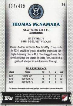 2017 Topps MLS - Autographs #29 Thomas McNamara Back