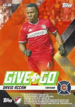2017 Topps MLS - Give and Go Orange #GG-AA Arturo Alvarez / David Accam Back