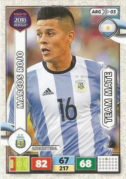 2017 Panini Adrenalyn XL Road to 2018 World Cup #ARG03 Marcos Rojo Front