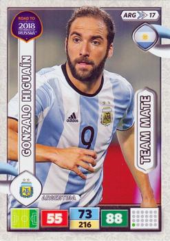 2017 Panini Adrenalyn XL Road to 2018 World Cup #ARG17 Gonzalo Higuain Front