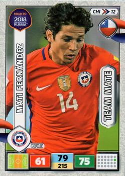 2017 Panini Adrenalyn XL Road to 2018 World Cup #CHI12 Mati Fernandez Front