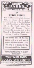 1991 West Midlands Collectors Centre Busby Babes #29 Eddie Lewis Back