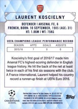2017 Topps UEFA Champions League Showcase - Gold #6 Laurent Koscielny Back