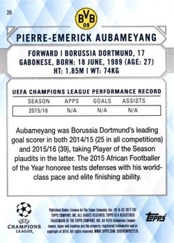 2017 Topps UEFA Champions League Showcase - Gold #26 Pierre-Emerick Aubameyang Back