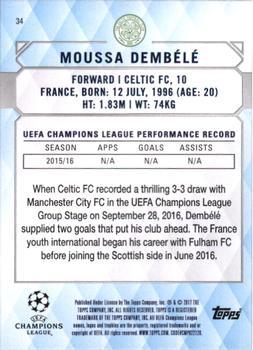 2017 Topps UEFA Champions League Showcase - Gold #34 Moussa Dembele Back