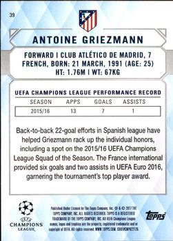 2017 Topps UEFA Champions League Showcase - Gold #39 Antoine Griezmann Back