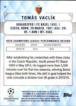 2017 Topps UEFA Champions League Showcase - Gold #60 Tomas Vaclik Back