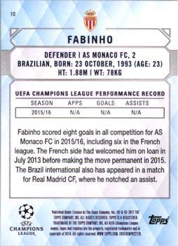 2017 Topps UEFA Champions League Showcase - Black #10 Fabinho Back