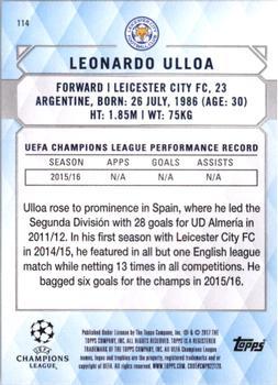 2017 Topps UEFA Champions League Showcase - Black #114 Leonardo Ulloa Back
