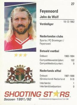 1991-92 Shooting Stars Dutch League #27 John de Wolf Back