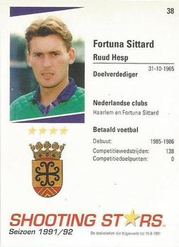 1991-92 Shooting Stars Dutch League #38 Ruud Hesp Back