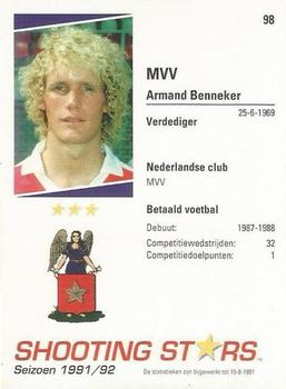 1991-92 Shooting Stars Dutch League #98 Armand Benneker Back