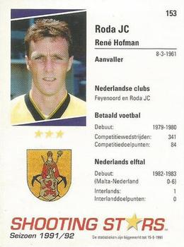 1991-92 Shooting Stars Dutch League #153 Rene Hofman Back