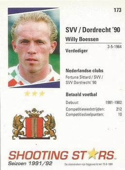 1991-92 Shooting Stars Dutch League #173 Willy Boessen Back