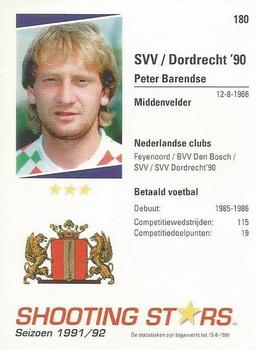 1991-92 Shooting Stars Dutch League #180 Peter Barendse Back