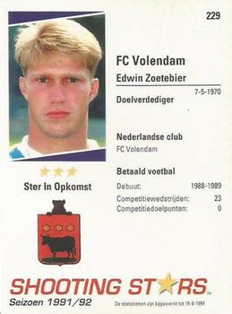 1991-92 Shooting Stars Dutch League #229 Edwin Zoetebier Back