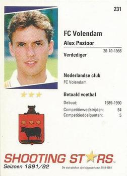 1991-92 Shooting Stars Dutch League #231 Alex Pastoor Back