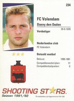1991-92 Shooting Stars Dutch League #234 Danny den Ouden Back