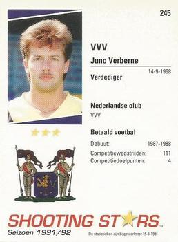 1991-92 Shooting Stars Dutch League #245 Juno Verberne Back