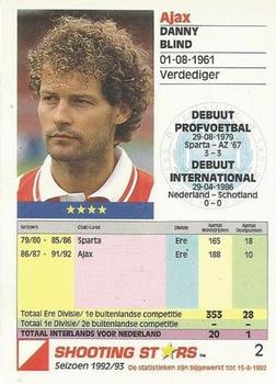 1992-93 Shooting Stars Dutch League #2 Danny Blind Back