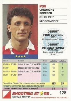 1992-93 Shooting Stars Dutch League #126 Gheorghe Popescu Back