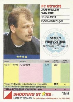 1992-93 Shooting Stars Dutch League #199 Jan-Willem van Ede Back