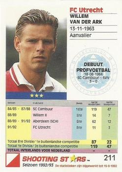 1992-93 Shooting Stars Dutch League #211 Willem van der Ark Back