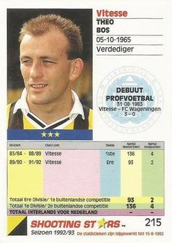 1992-93 Shooting Stars Dutch League #215 Theo Bos Back
