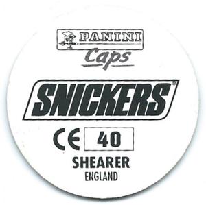 1996 Panini Euro 96 Caps #40 Alan Shearer Back