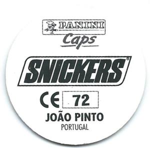 1996 Panini Euro 96 Caps #72 João Pinto Back