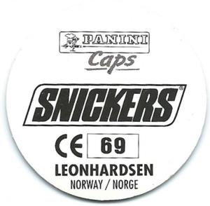 1996 Panini Euro 96 Caps #69 Øyvind Leonhardsen Back