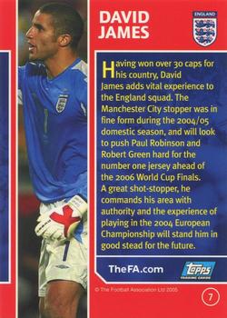 2005 Topps England #7 David James Back