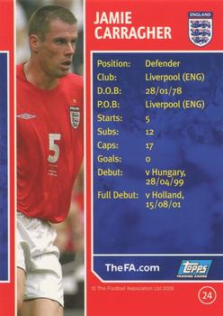 2005 Topps England #24 Jamie Carragher Back