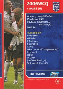 2005 Topps England #97 England 2-0 Wales Back