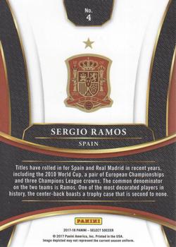 2017-18 Panini Select #4 Sergio Ramos Back