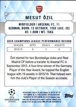 2017 Topps UEFA Champions League Showcase - Orange #4 Mesut Özil Back