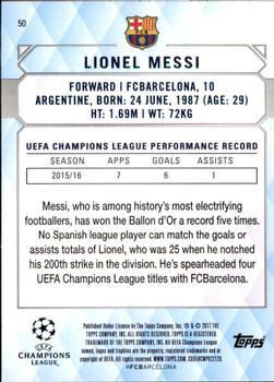 2017 Topps UEFA Champions League Showcase - Orange #50 Lionel Messi Back
