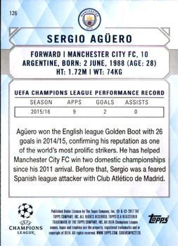 2017 Topps UEFA Champions League Showcase - Orange #126 Sergio Agüero Back