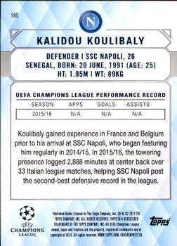 2017 Topps UEFA Champions League Showcase - Orange #185 Kalidou Koulibaly Back