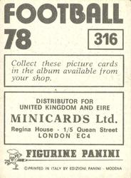 1977-78 Panini Football 78 (UK) #316 Ian Gillard Back