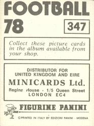 1977-78 Panini Football 78 (UK) #347 John Lyall Back
