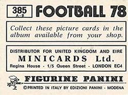 1977-78 Panini Football 78 (UK) #385 Badge Back