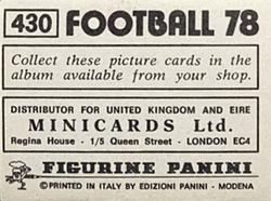 1977-78 Panini Football 78 (UK) #430 Rangers Team Group Back