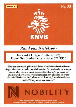 2017 Panini Nobility #33 Ruud van Nistelrooy Back