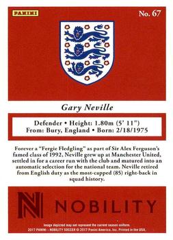 2017 Panini Nobility #67 Gary Neville Back